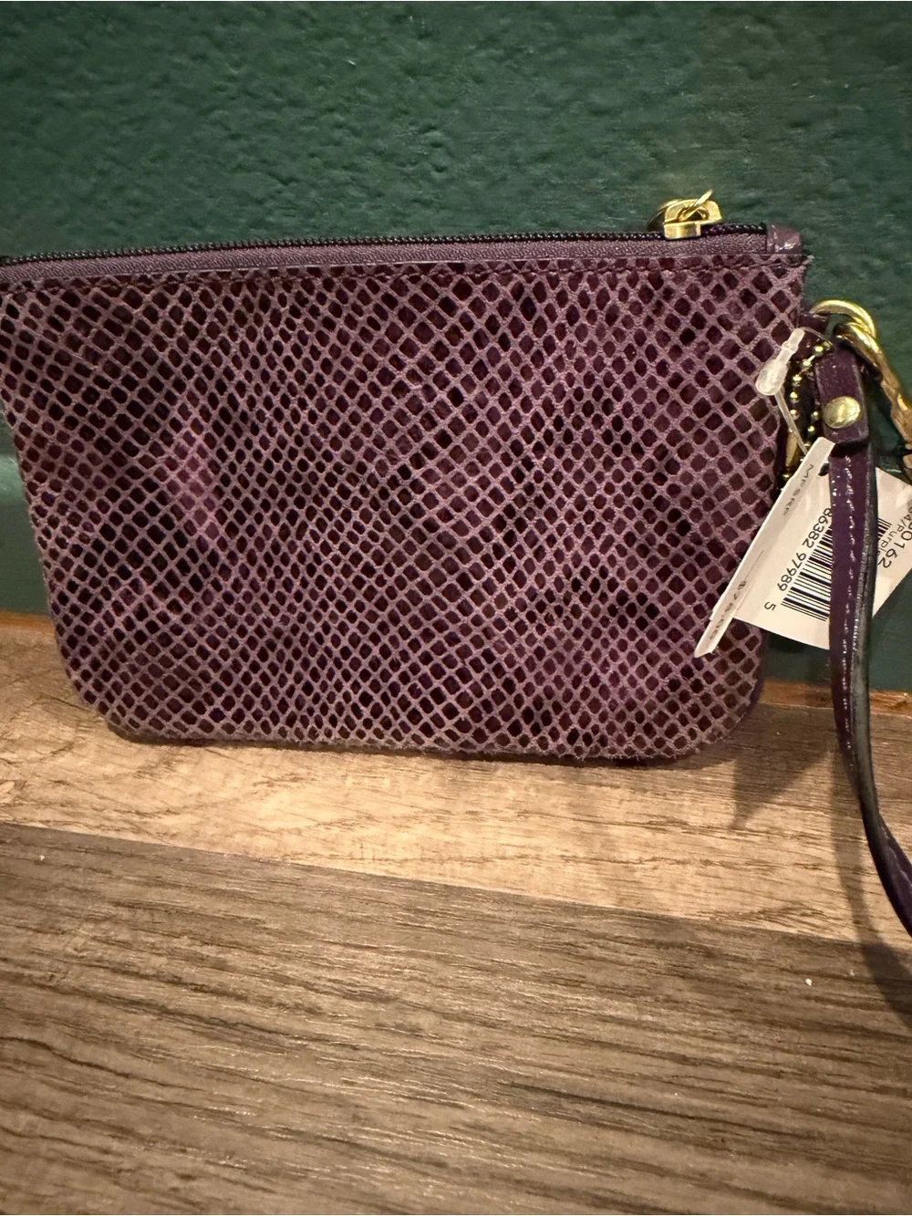 Coach Purple Snake Wristlet NWT